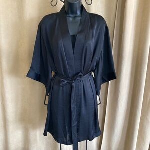 Hips & Curves Robe & Chemise Set, Black, Size L